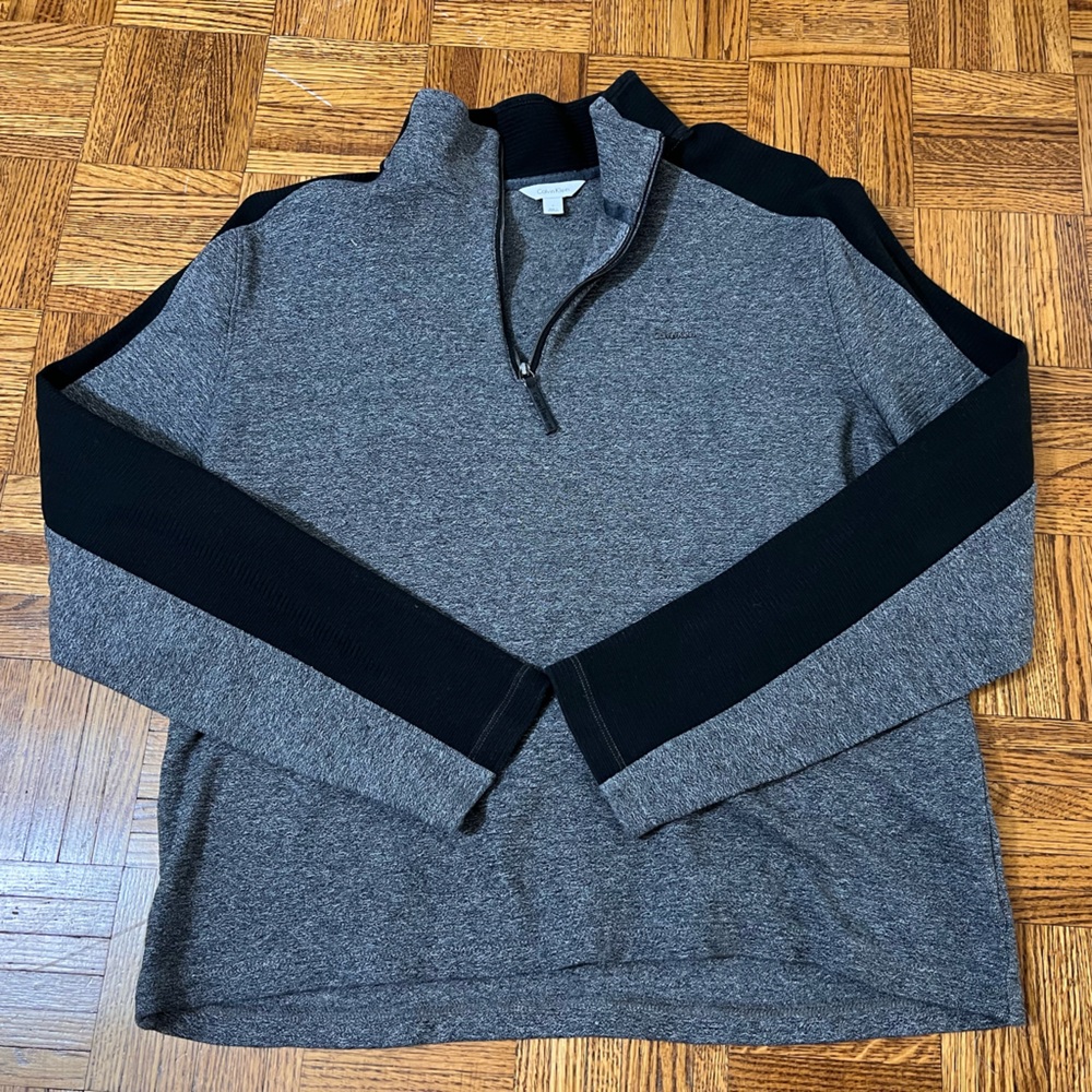 Calvin Klein Charcoal and Black Zip Small Pullover